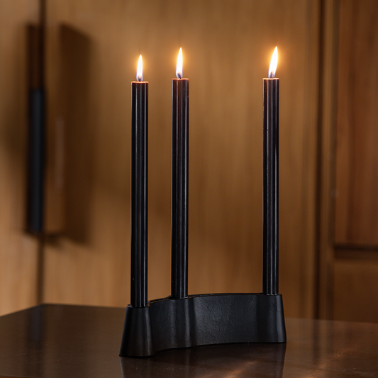 Channel triple candleholder black
