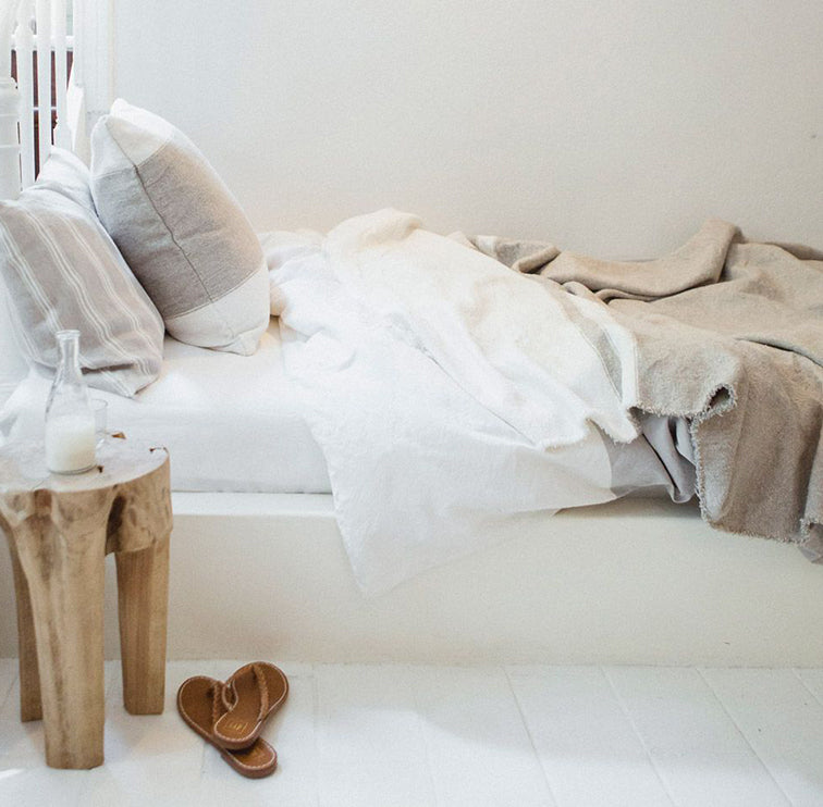 Charlotte linen cotton bed throw 140 x 220cm