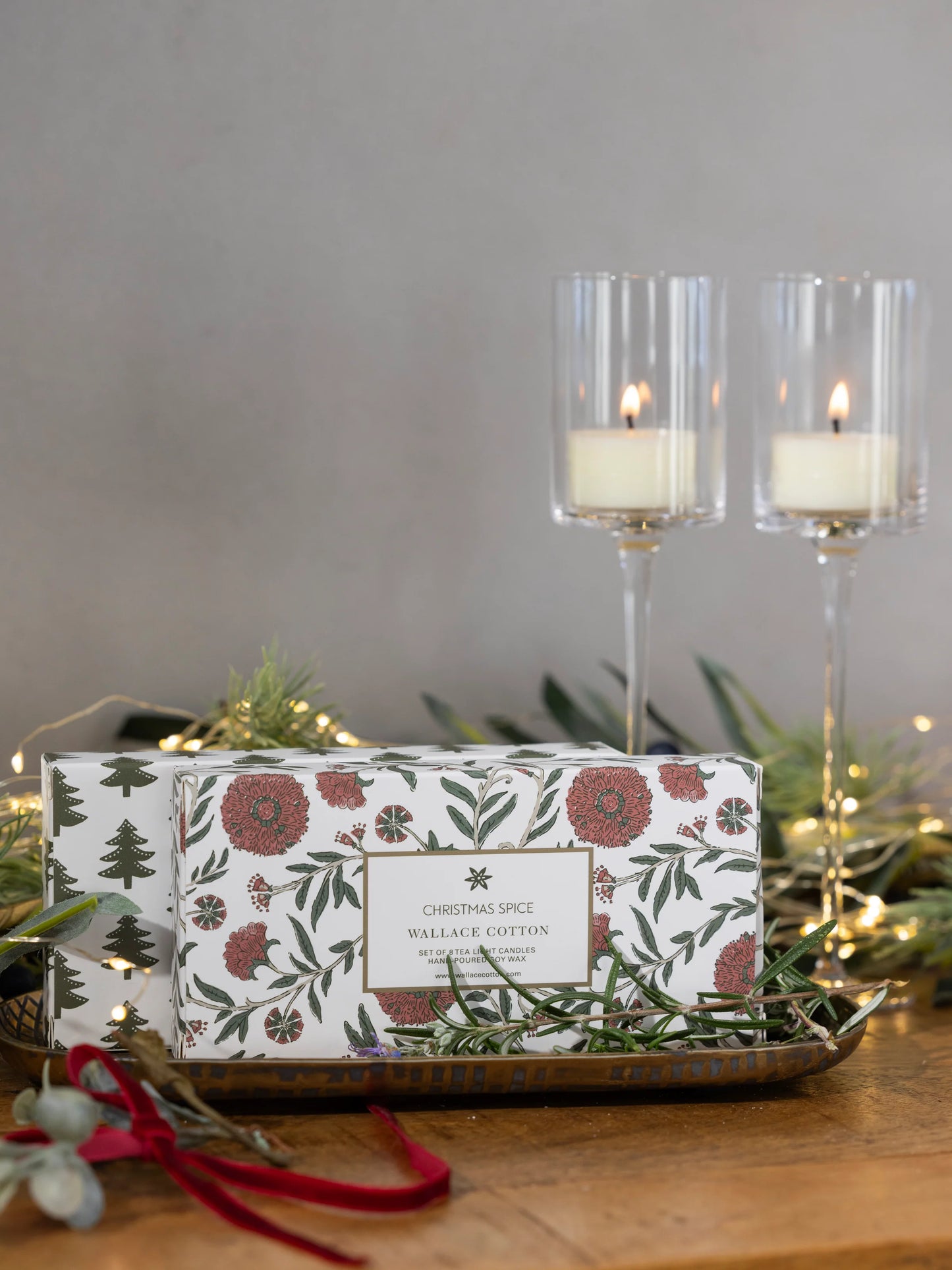 Christmas spice tealight candle set of 8