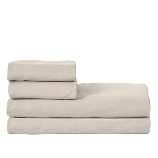 Classic organic cotton flat sheet beige