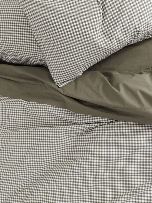 Classic organic cotton flat sheet olive