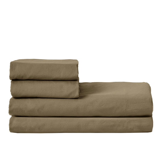 Classic organic cotton flat sheet olive