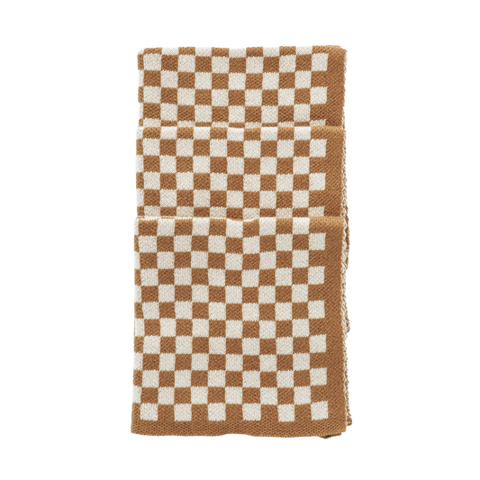 Set of 3 cotton cloths clay check
