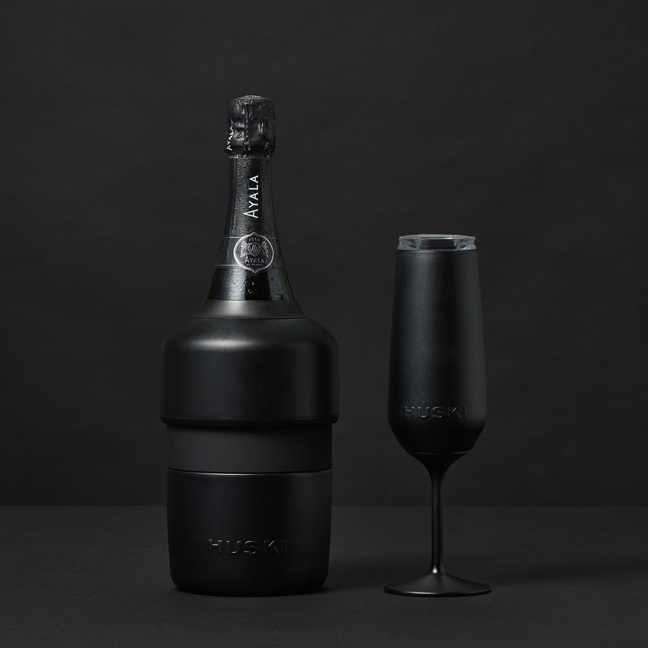 Huski champagne flute black 240ml