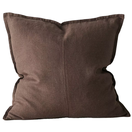 Como linen cushion cover cocoa 50cm