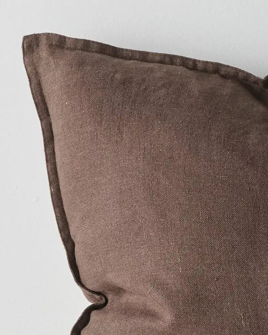 Como linen cushion cover cocoa 50cm