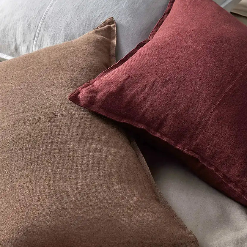 Como linen cushion cover mocha 50cm