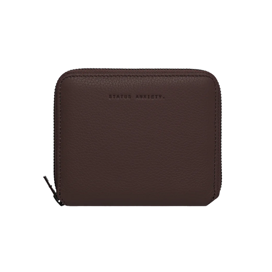 Compact leather jewellery holder cocoa