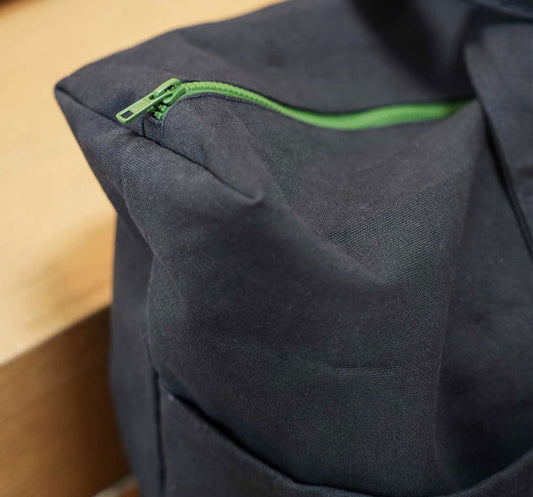 Contrast cotton weekender bag navy