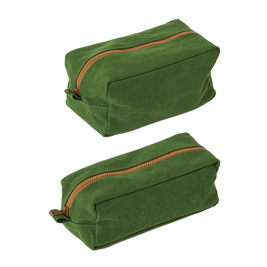 Contrast cotton wash bag spirulina