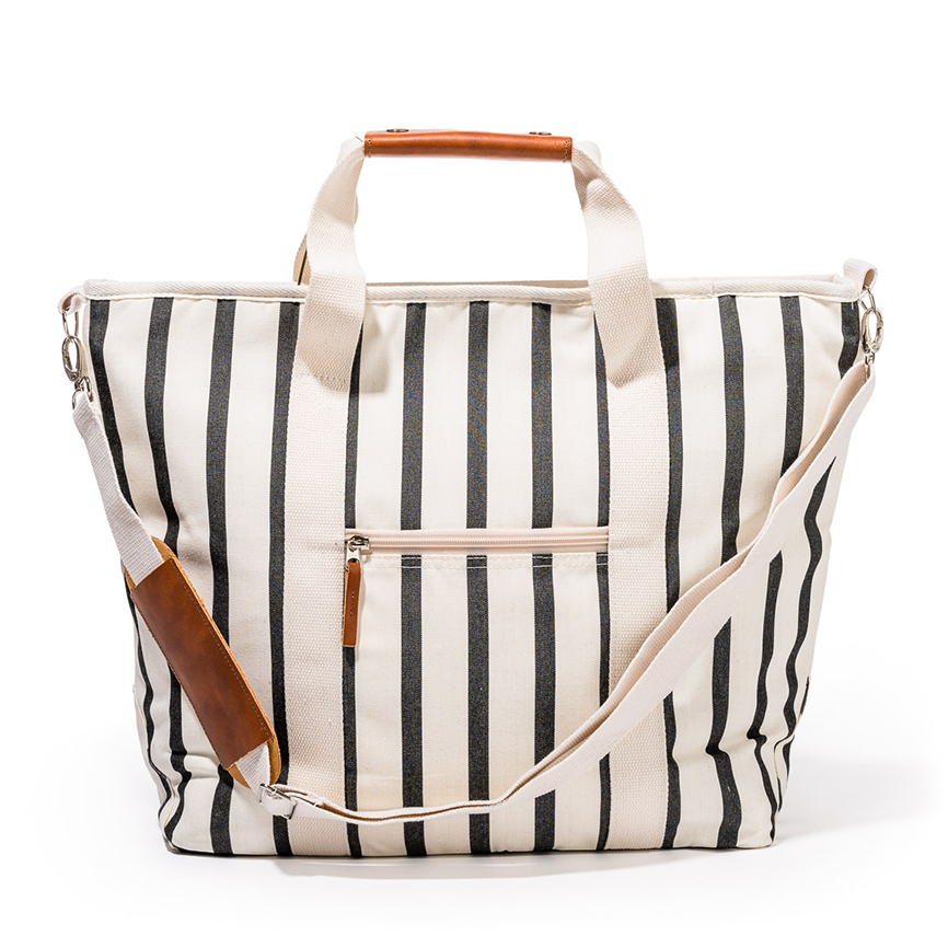 Cooler tote bag black stripes 42 litres