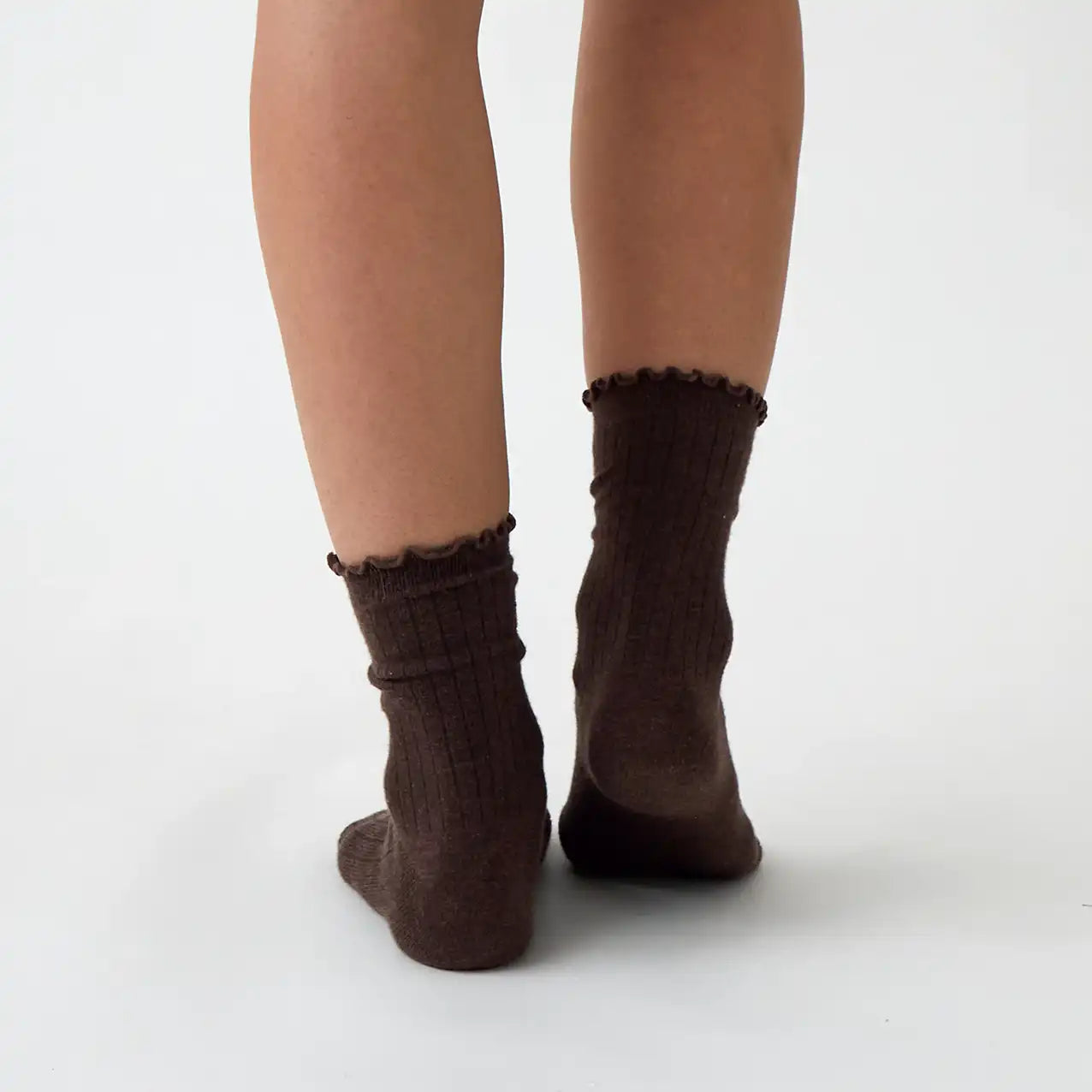 Cotton cashmere socks cocoa