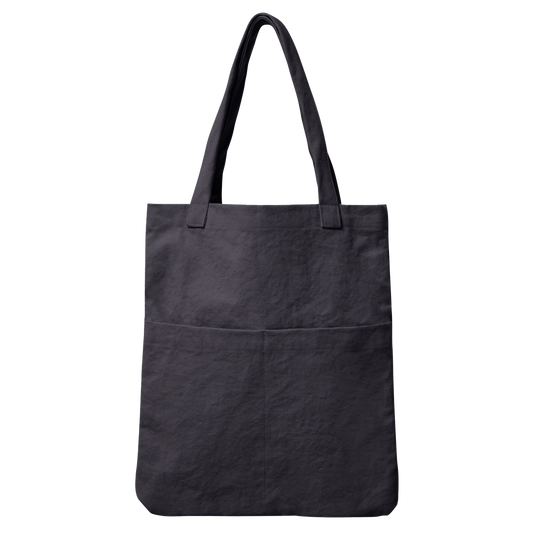 Cotton canvas tote bag blue/black