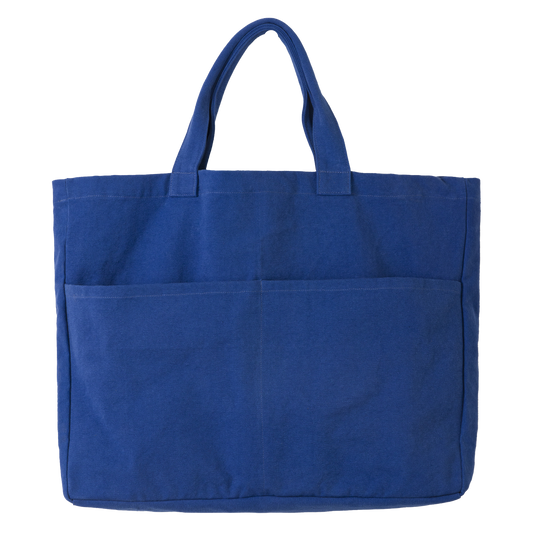 Cotton oversized carryall agean blue