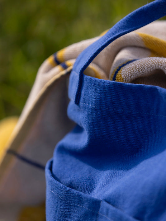Cotton oversized carryall agean blue