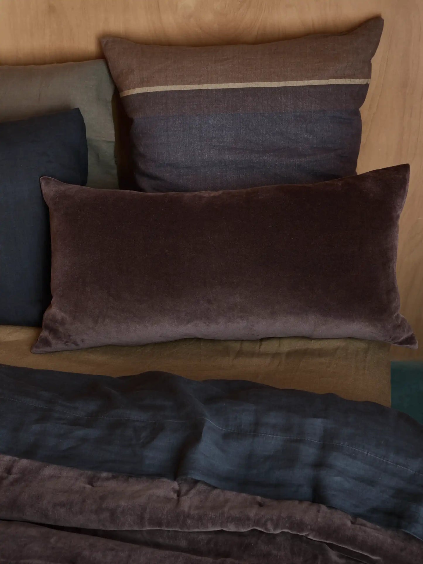 Cotton velvet cushion cover henna 80 x 40cm
