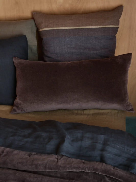 Obi cushion cover blue black/dijon 55cm x 45cm