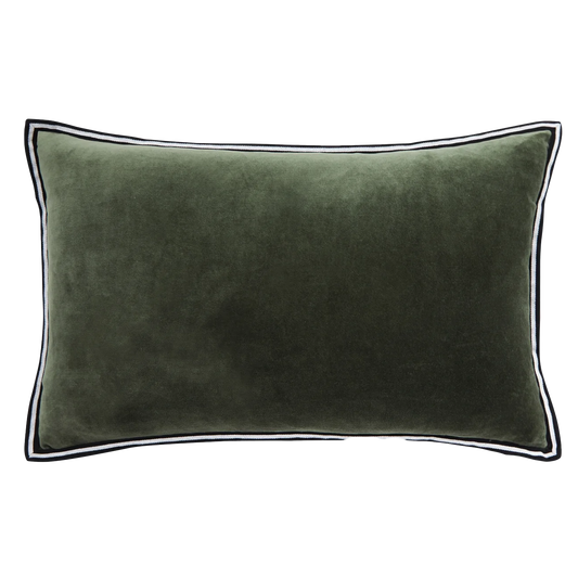 Cotton velvet & linen cushion cover forest 35 x 55cm