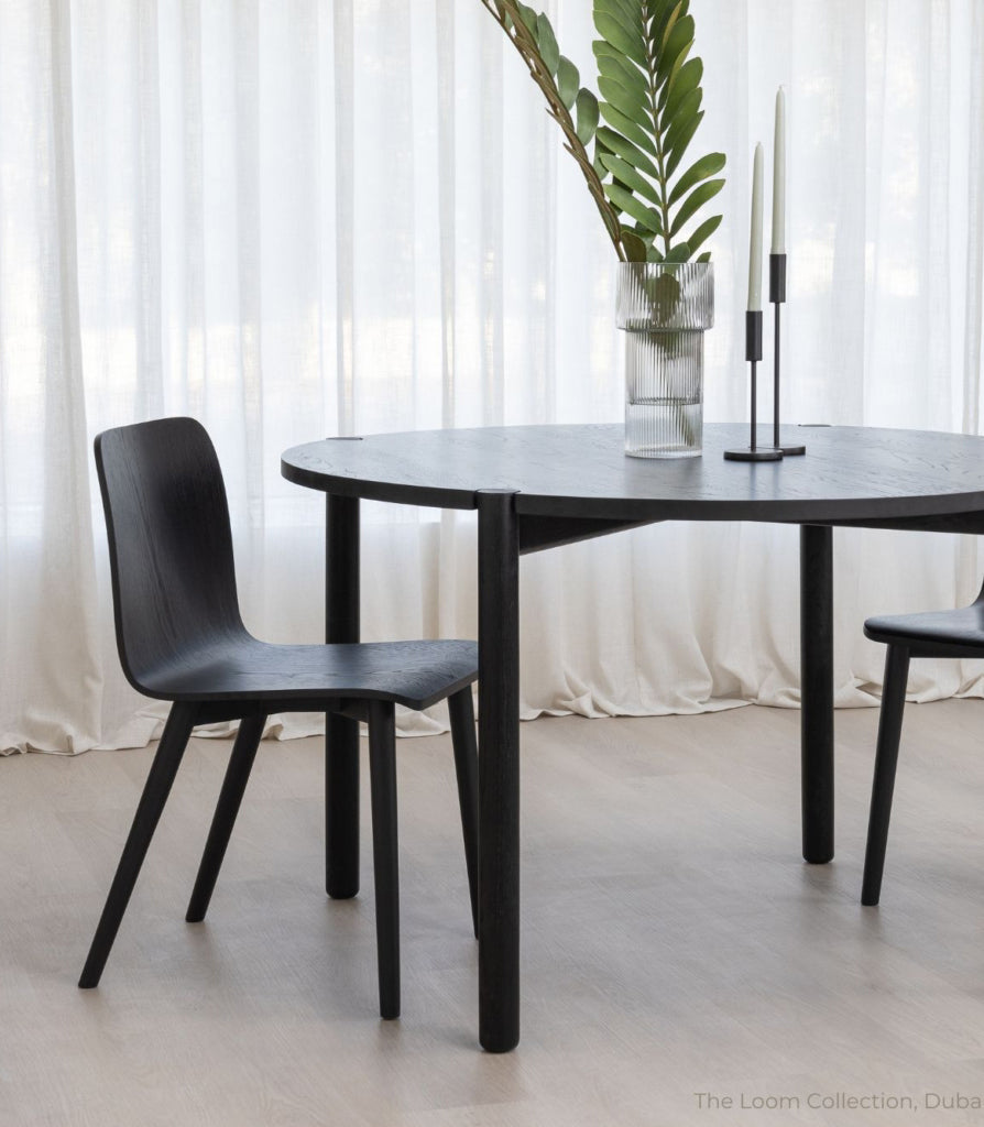 Cove oak round dining table black 120cm