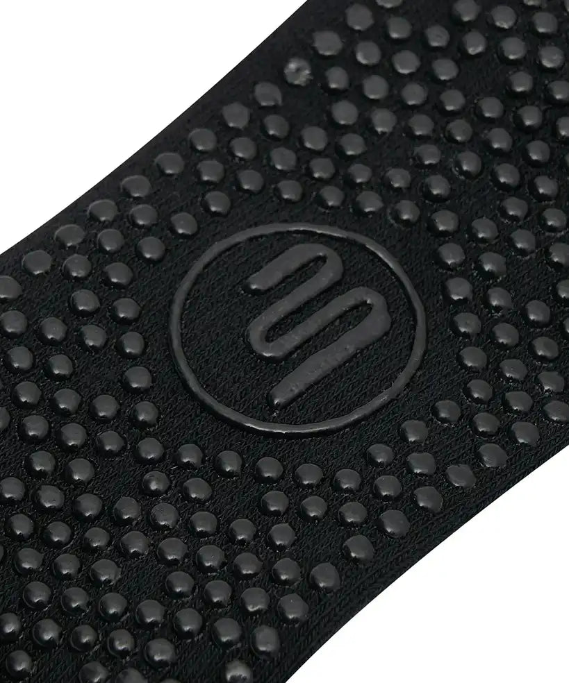 Crew pilates grip socks black with white stripes