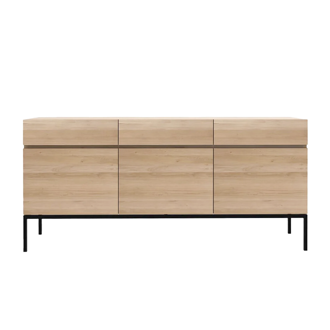 Oak ligna 3-door sideboard 165cm long
