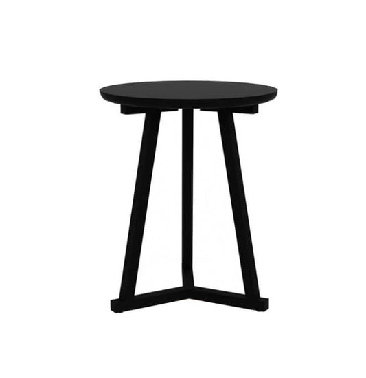 Small oak tripod side table black 46cm
