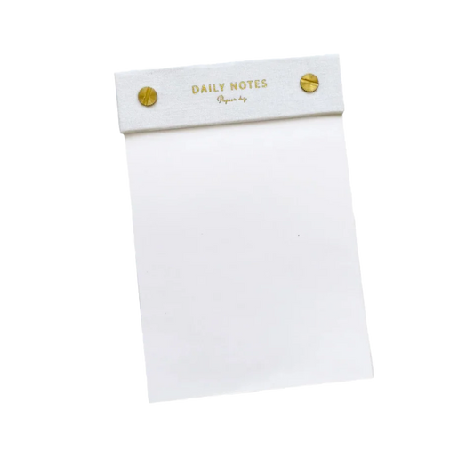 Daily notes pad with gold edge pages white
