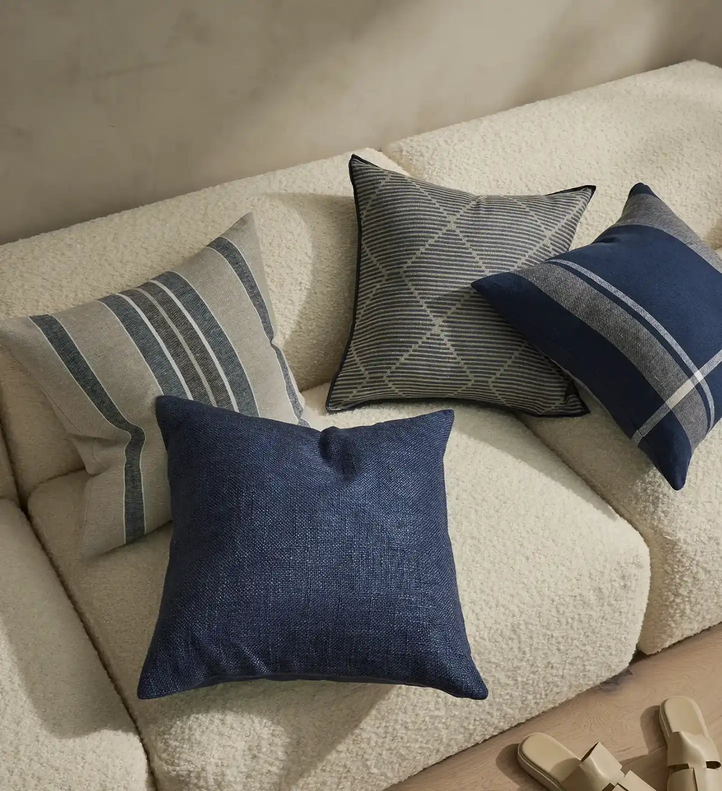 Dante linen cushion cover denim 50cm