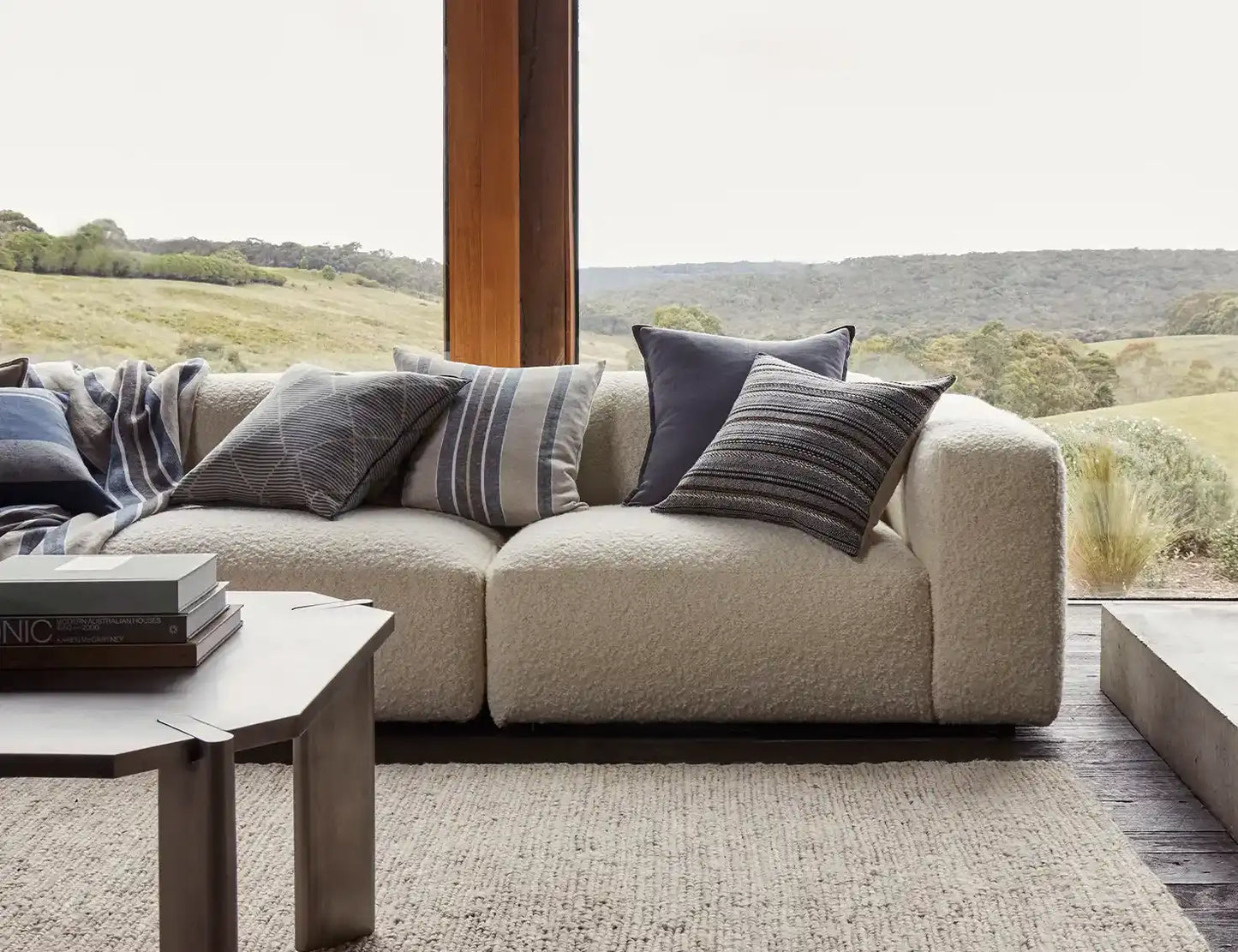 Dante linen cushion cover denim 50cm