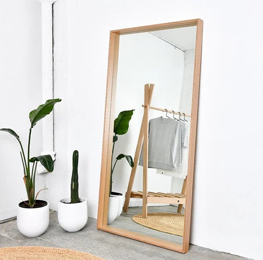 Oak ply deep frame mirror 170 x 60cm