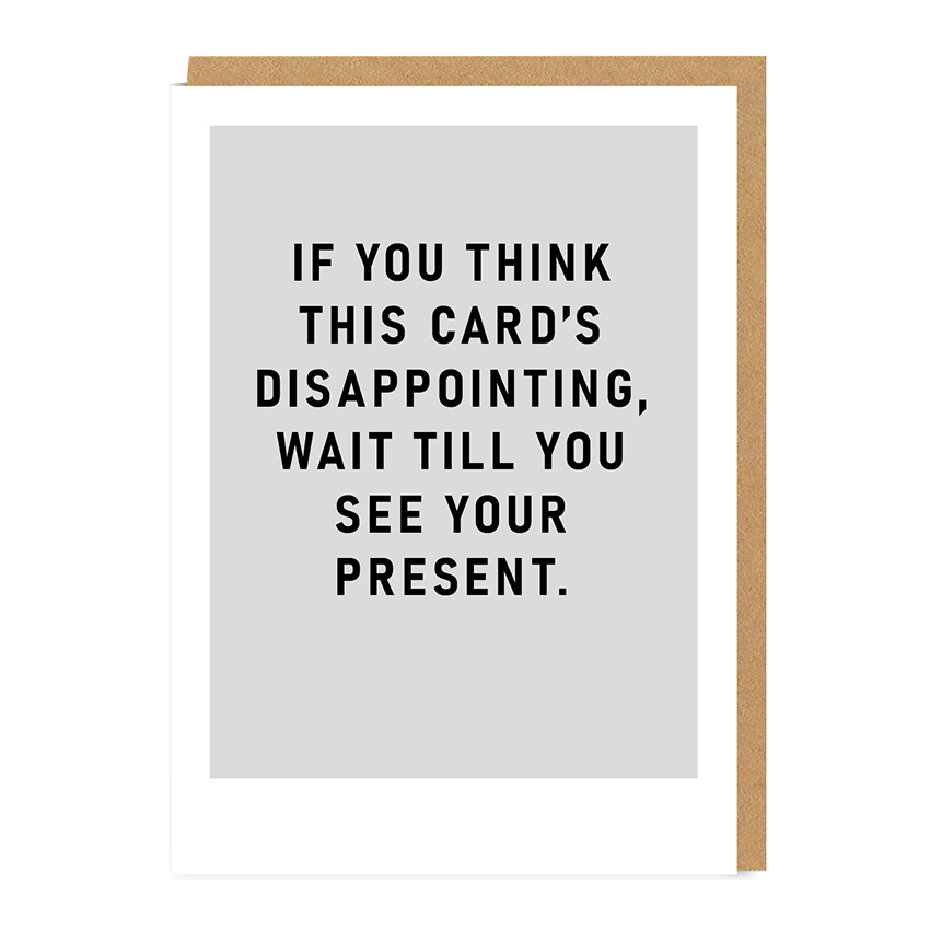 Disappointing birthday card