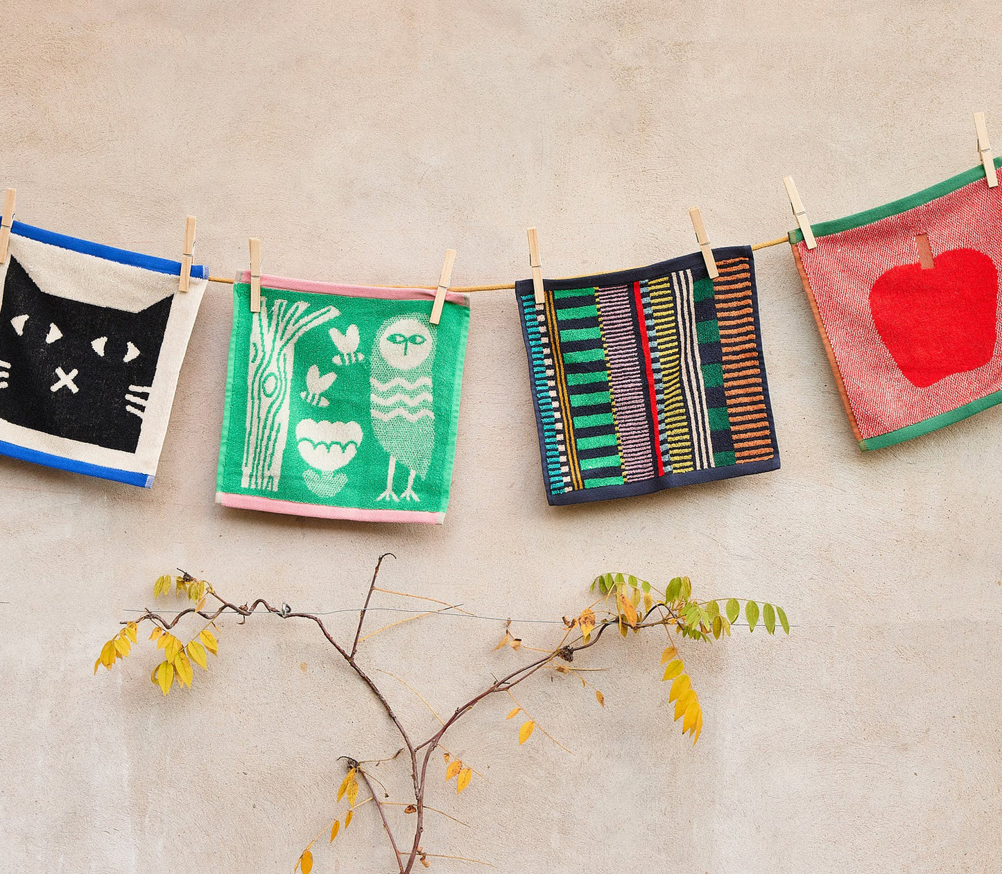 Donna Wilson multi stripe towel range