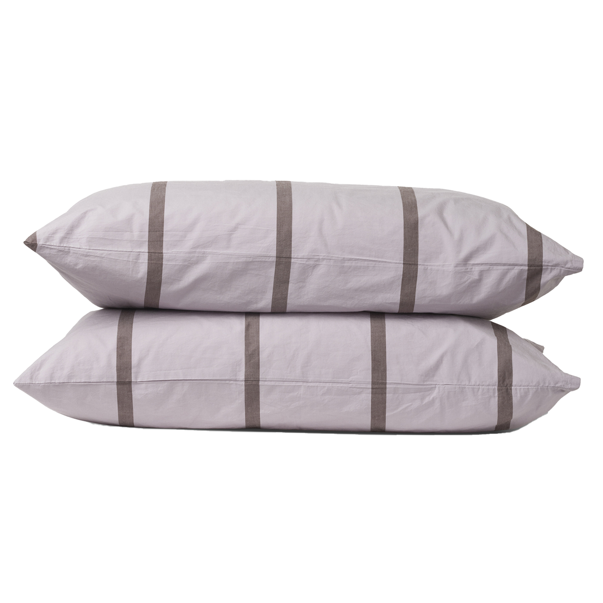 Duo pillowcase pair pansy with rye stripe