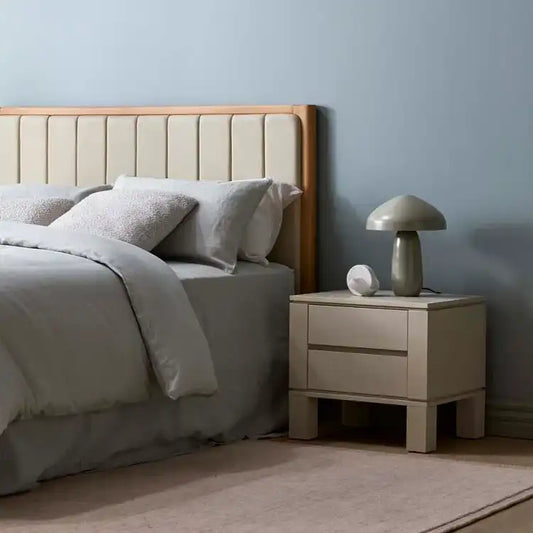 East curve table lamp elm