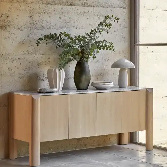 East curve table lamp oyster