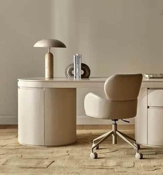 Easton travertine table lamp shell