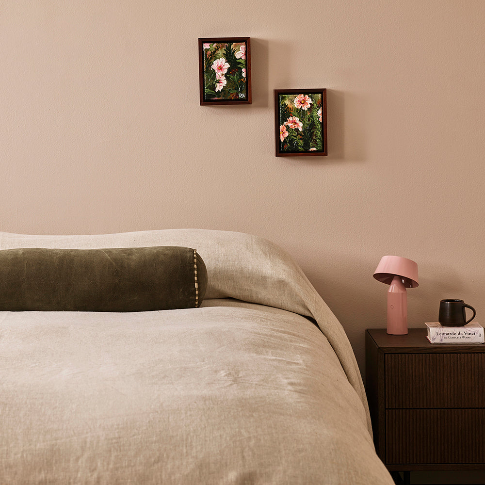 Elliot velvet bolster cushion 70cm thyme