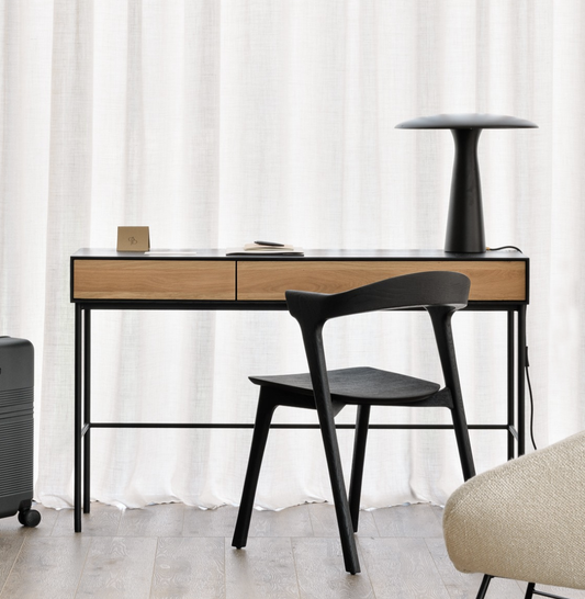 Ethnicraft blackbird oak desk 127cm long