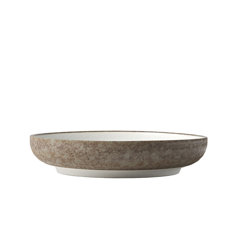 Crazed grey high rim plate 22cm