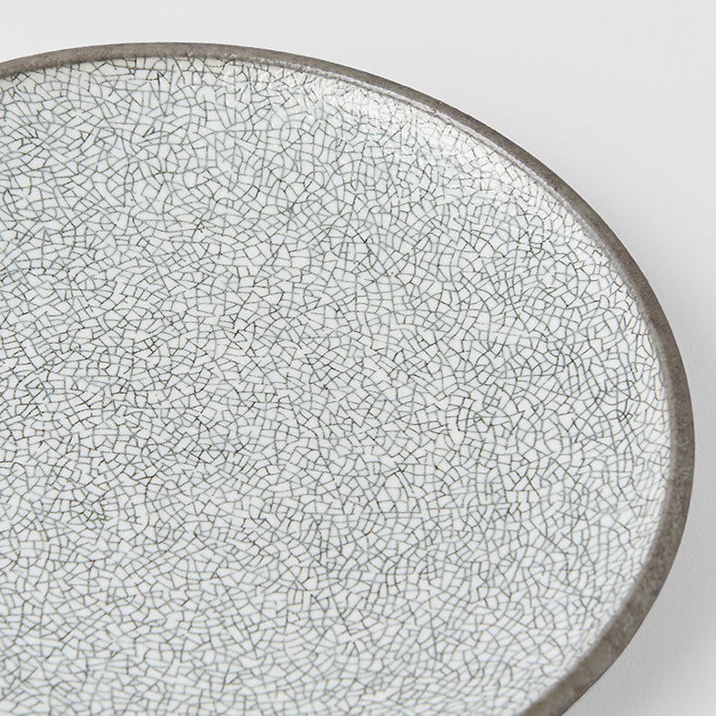 Crazed grey side plate 20cm