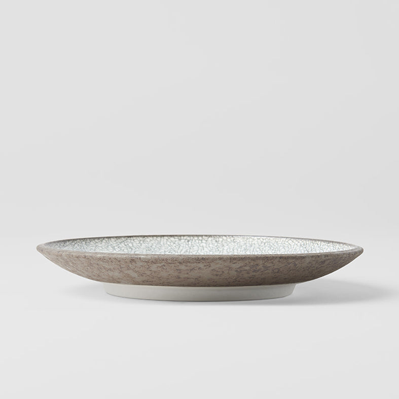 Crazed grey side plate 20cm