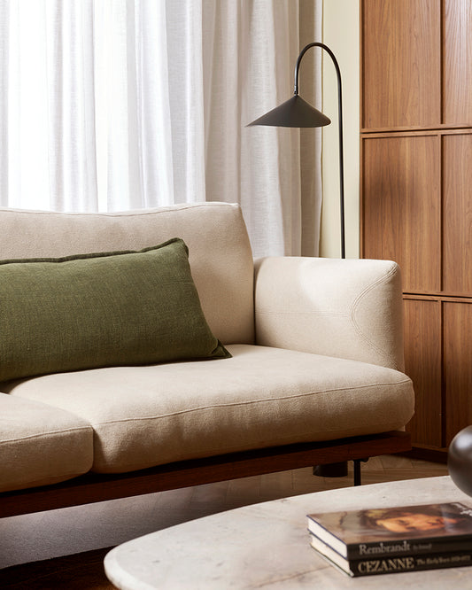Flaxmill long linen cushion cover 90cm moss