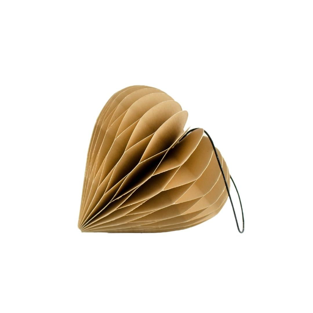 Hanging paper ornament heart flaxseed