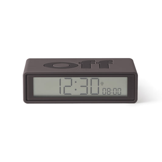 Lexon flip+ reversible alarm clock dark grey