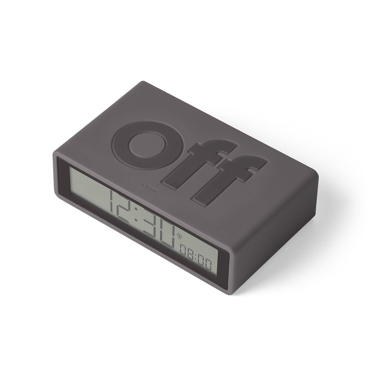 Lexon flip+ reversible alarm clock dark grey