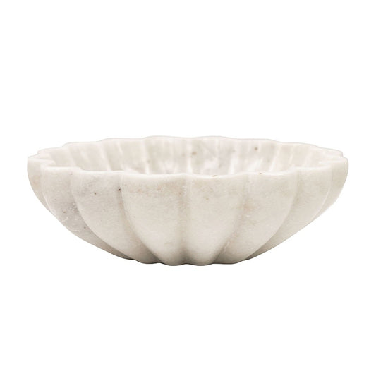 Flora pleated marble dish 25cm