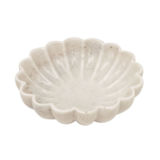 Flora pleated marble dish 25cm
