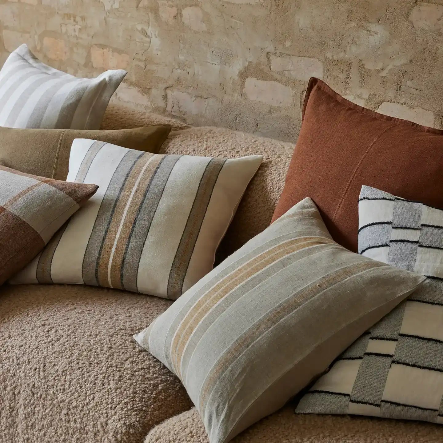 Franco linen cushion cover amber 50cm