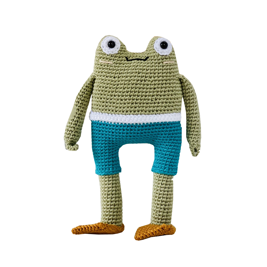 Fairtrade knit Freddo frog toy