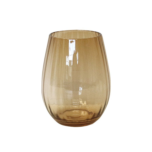 Amber ribbed tumbler